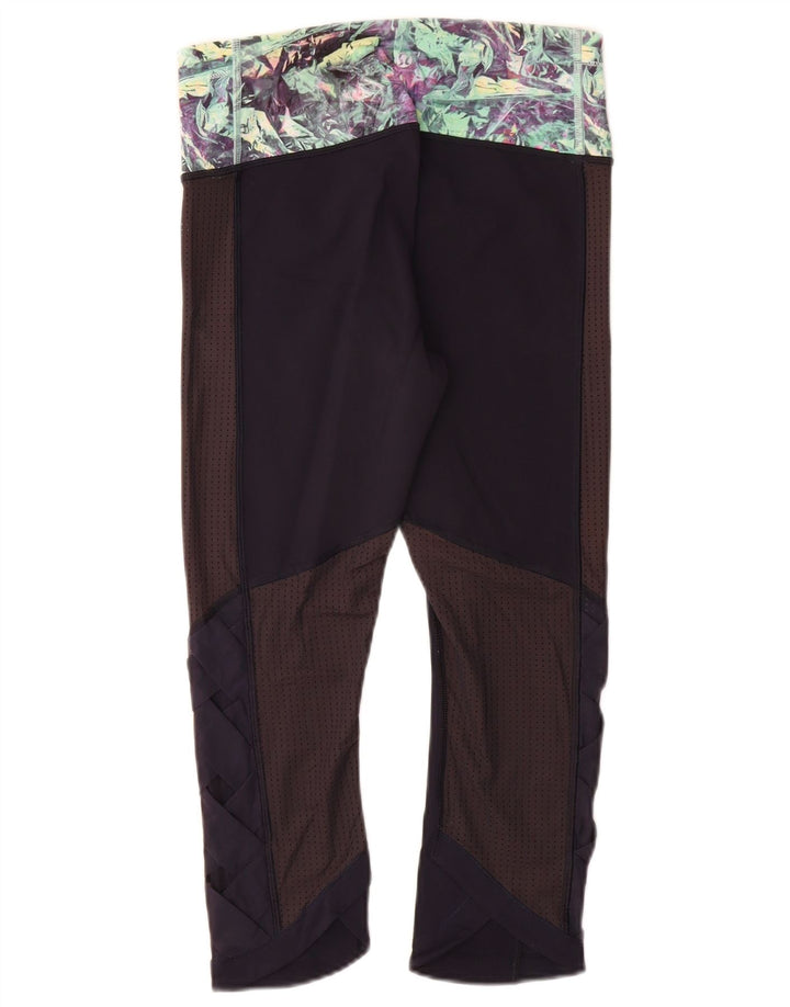 Lululemon Womens Capri Leggings US 6 Medium  Navy Blue Colourblock Nylon