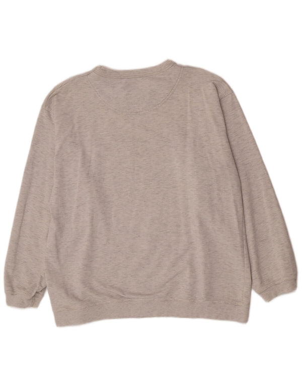 Felpa grafica da uomo Champion, maglione grande, cotone chiazzato grigio