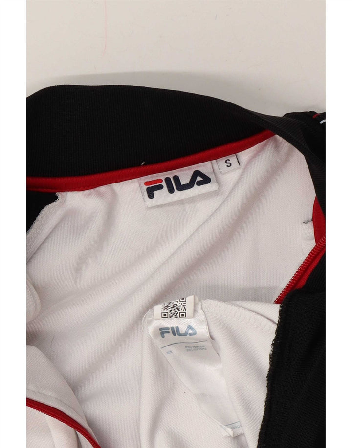 Giacca da ginnastica grafica da uomo Fila, piccola, in poliestere color block bianco