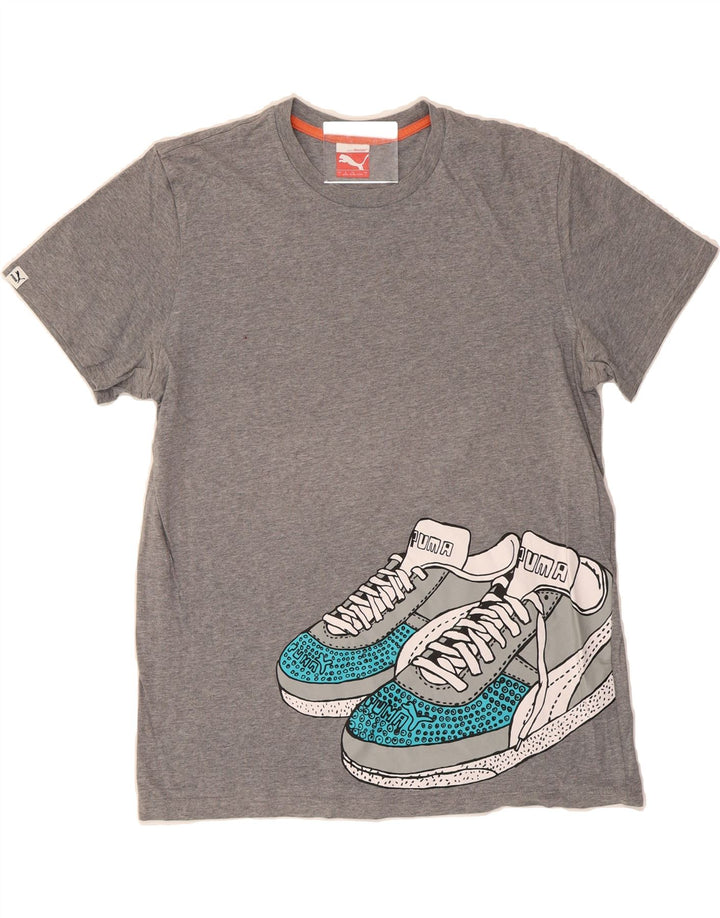 PUMA Mens Graphic T-Shirt Top Large Grey Vintage Puma and Second-Hand Puma from Messina Hembry 