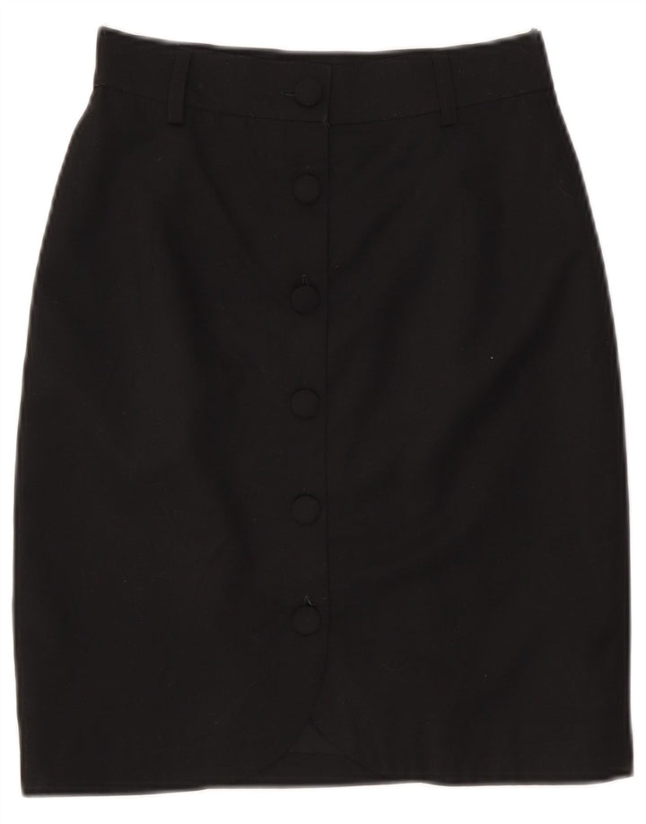Vintage Womens Pencil Skirt Small W26  Black Polyester
