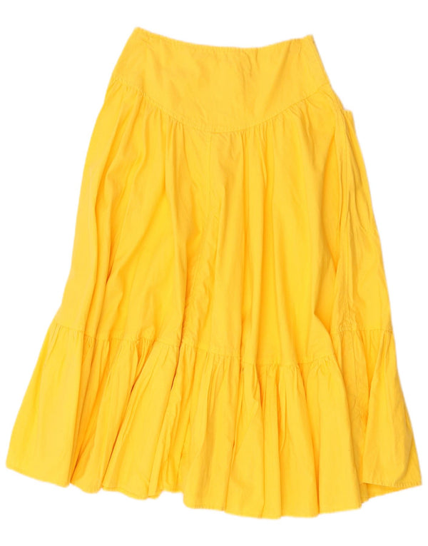 Gonna a Balze Donna Benetton a Vita Alta IT 40 Small W26 Cotone Giallo