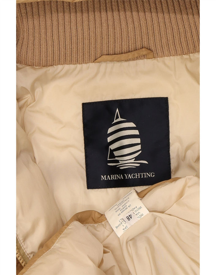 MARINA YACHTING Womens Hooded Padded Jacket IT 48 XL Beige Polyester Vintage Marina Yachting and Second-Hand Marina Yachting from Messina Hembry 