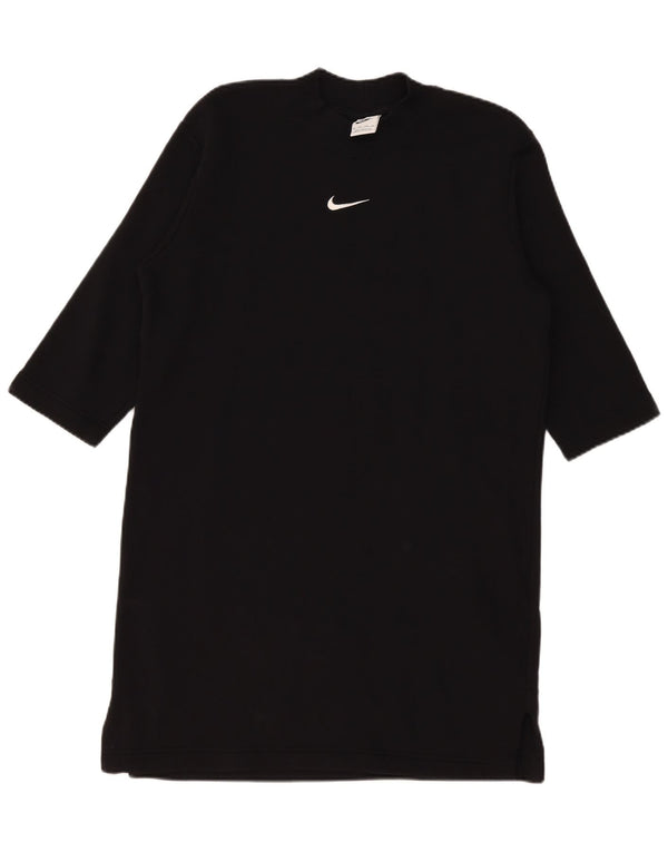Nike Damen-T-Shirt-Kleid mit 3/4-Ärmeln, übergroß, UK, 6, XS, schwarze Baumwolle