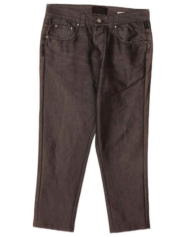 Calça casual masculina Versace cônica W29 L23 algodão cinza