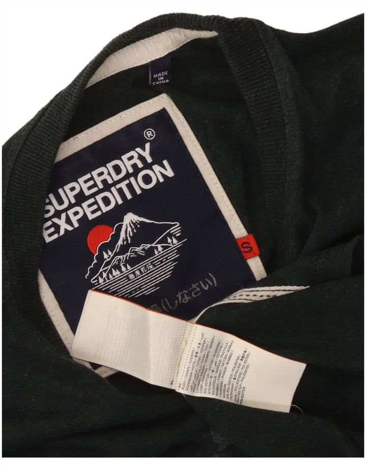 Superdry Mens Graphic Top Long Sleeve Small Green Cotton