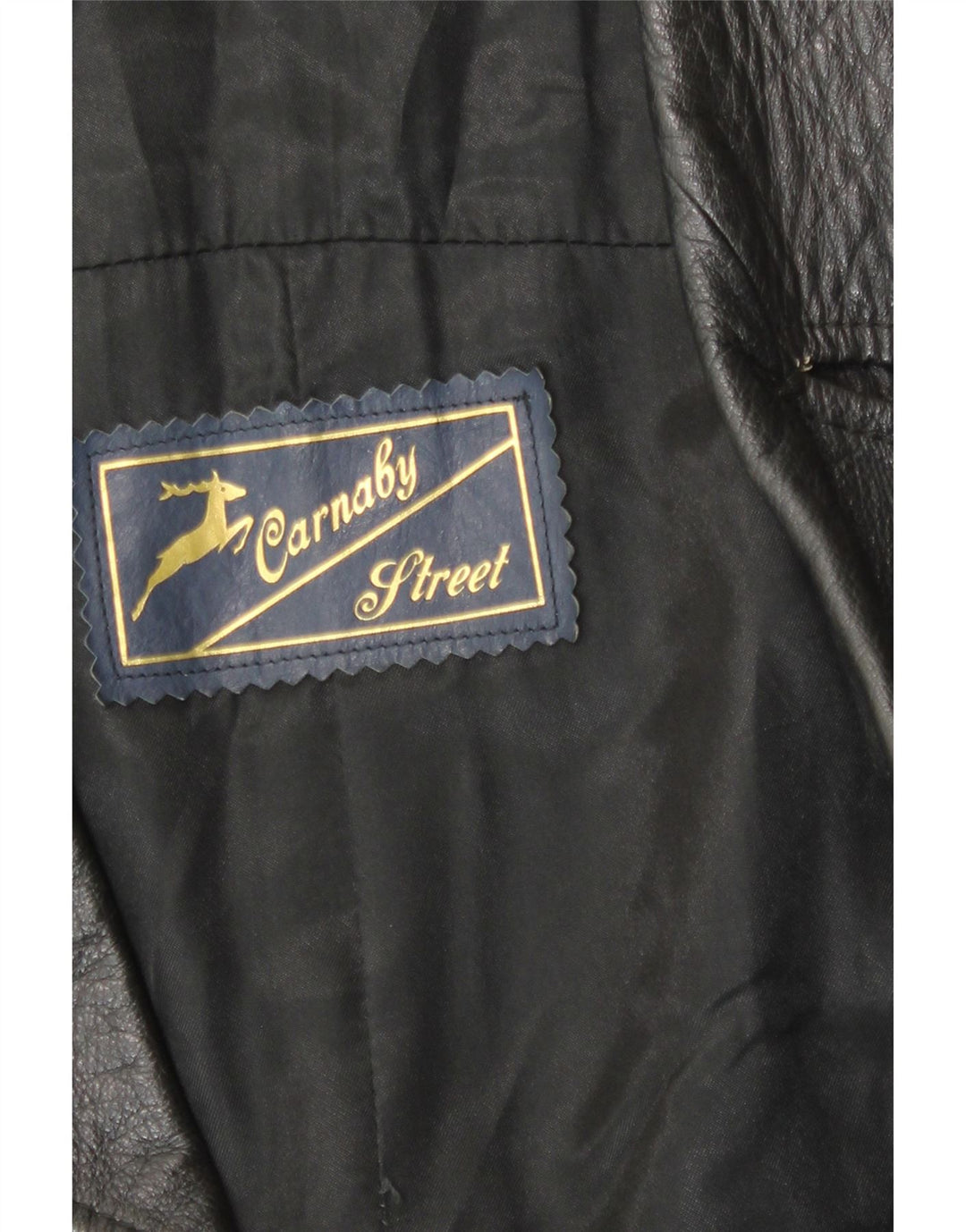 Carnaby Street Mens Double Breasted Leather Jacket UK 38 Medium Black