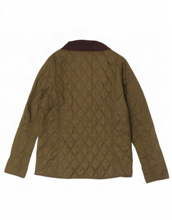 Barbour Damen Steppjacke UK 14 Large Khaki Colourblock Polyamid