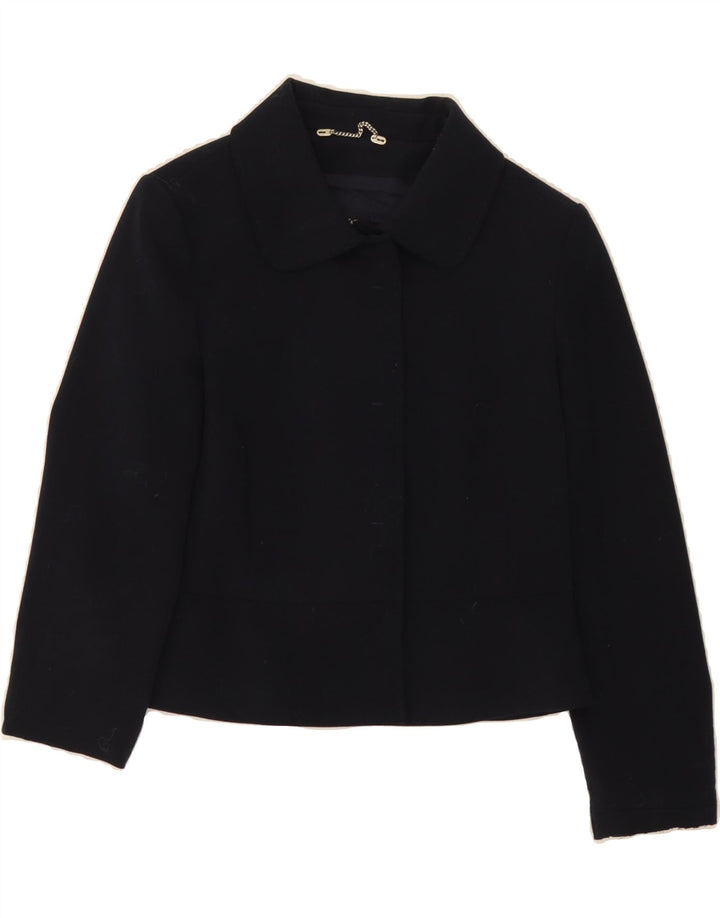MAX & CO. Womens Blazer Jacket UK 12 Medium  Navy Blue Polyester Vintage Max & Co. and Second-Hand Max & Co. from Messina Hembry 