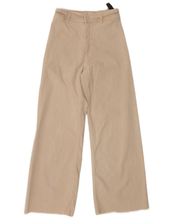 Zara Womens The Marine Casual Bukser med brede ben EU 36 XS W26 L29 Beige