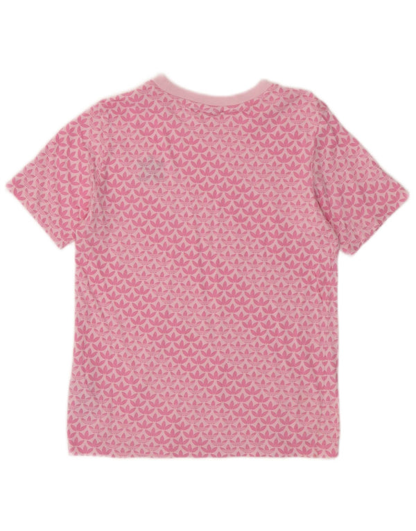T-shirt grafica da donna Adidas Top UK 10 piccola in cotone rosa