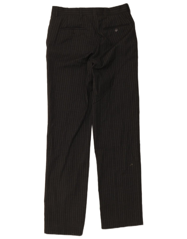 Pantaloni da abito dritti da uomo Zara EU 40 medio W31 L34 lana gessata nera