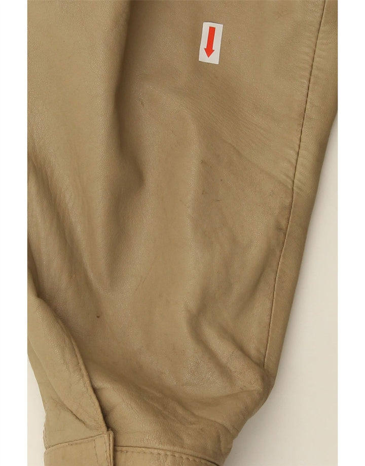 BRECO'S Mens Leather Jacket IT 48 Medium Beige Leather Vintage Breco's and Second-Hand Breco's from Messina Hembry 