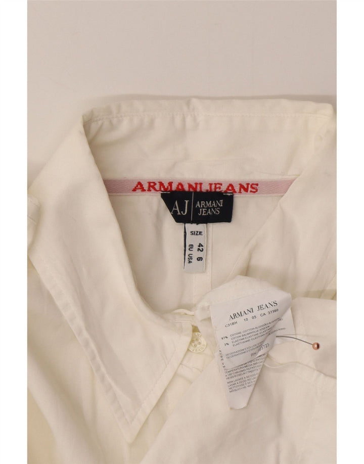 ARMANI JEANS Womens Shirt EU 42 Large White Cotton