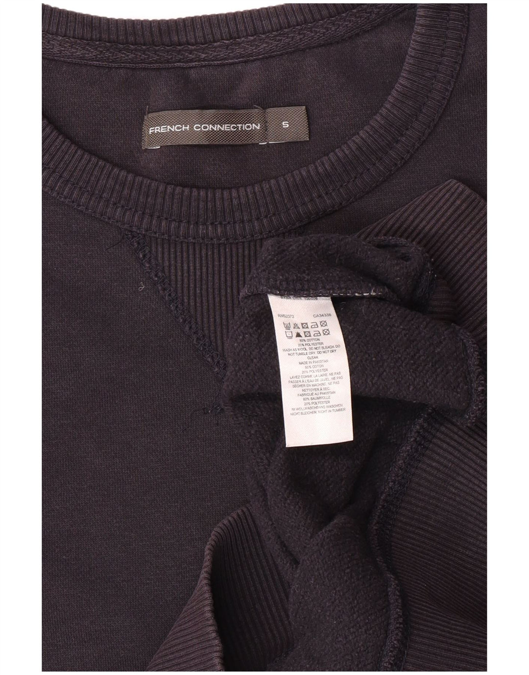 French Connection Mens Sweatshirt Jumper Small Navy Blue Cotton