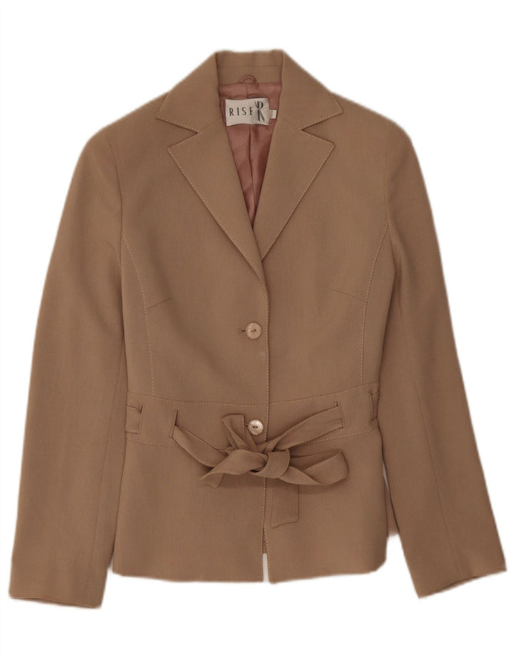 Vintage Dame 2 Button Blazer Jacket UK 8 Small Beige