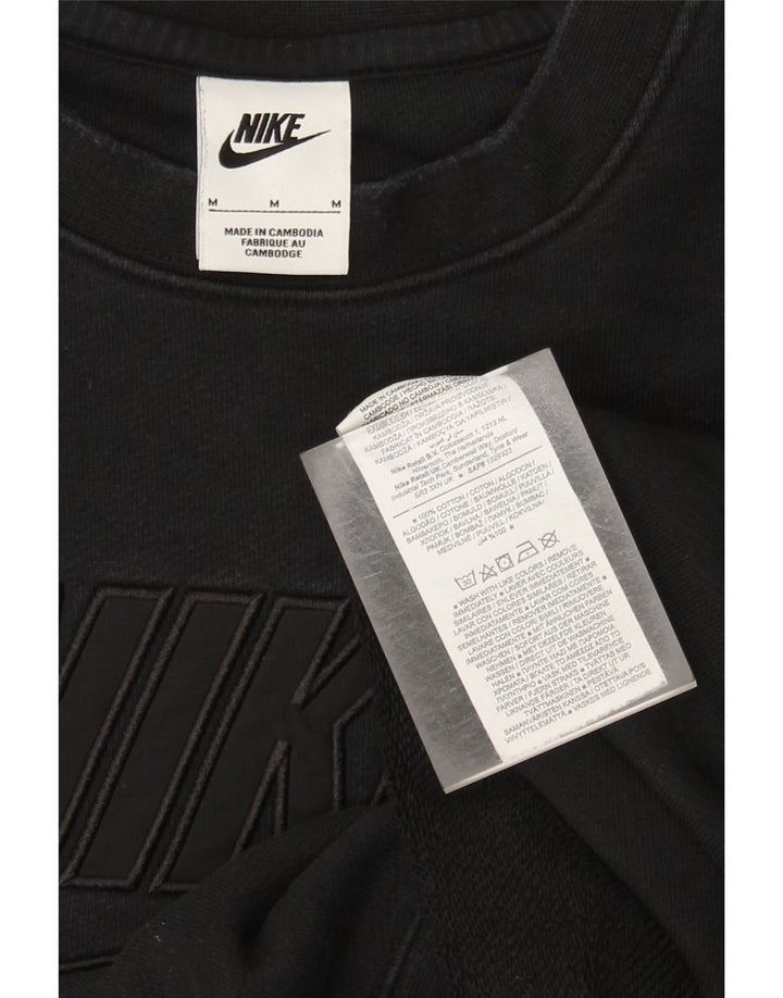Nike Mens Graphic Sweatshirt Jumper Medium Black Cotton