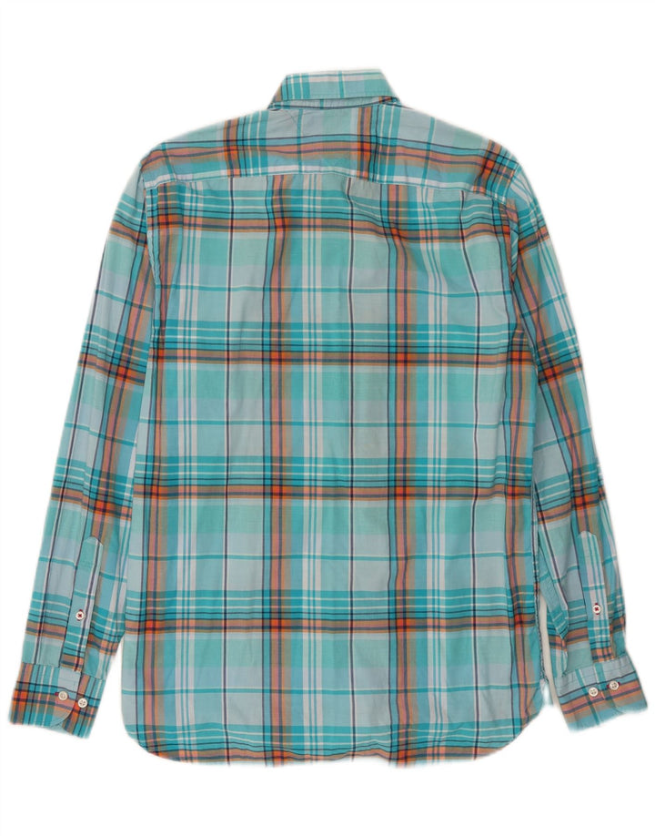 Tommy Hilfiger Mens Shirt Small Turquoise Check Cotton