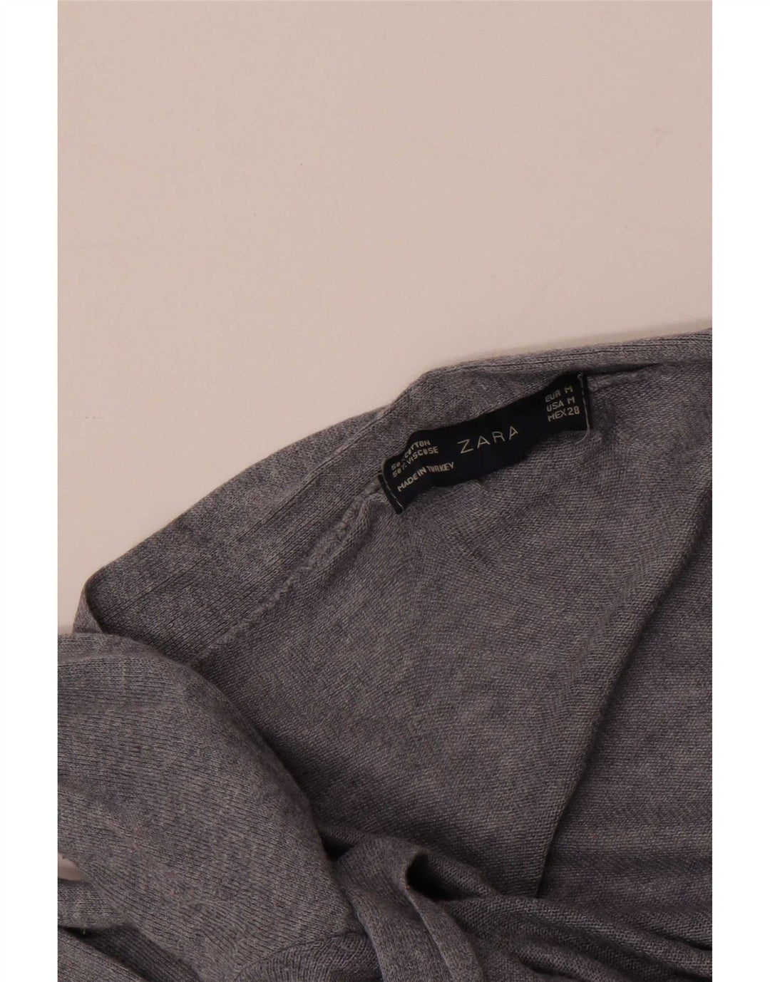 Zara Womens Open Cardigan Sweater UK 12 Medium Grey