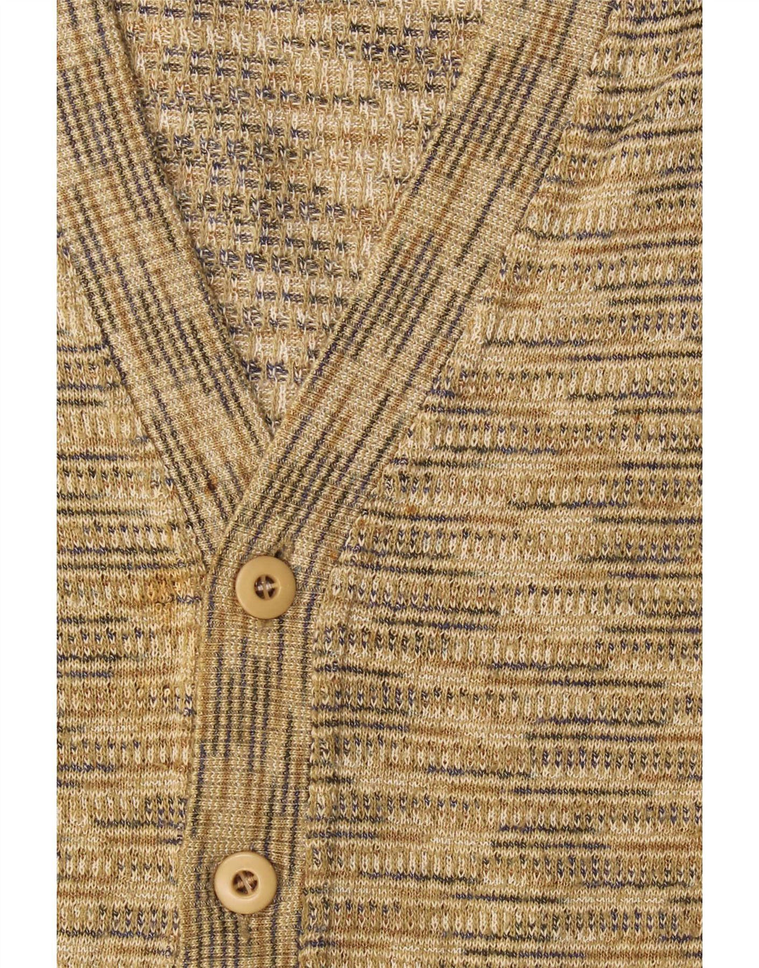 Mapier Mens Sleeveless Cardigan Sweater Medium Beige Flecked Cotton