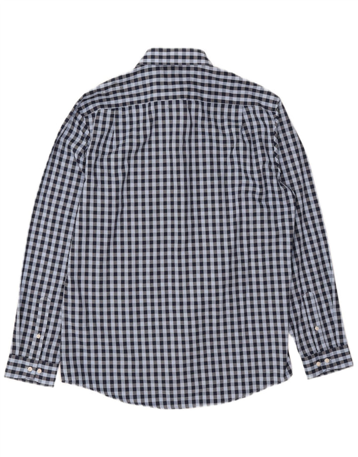 Ben Sherman Mens Shirt Size 16 1/2 Large Blue Gingham Cotton