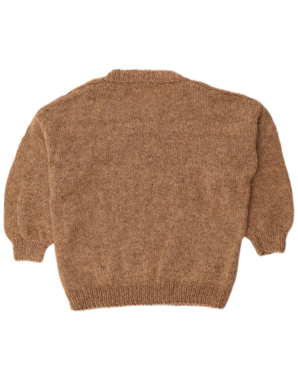 Vintage γυναικείο πουλόβερ με λαιμόκαυμα UK 16 Large Brown