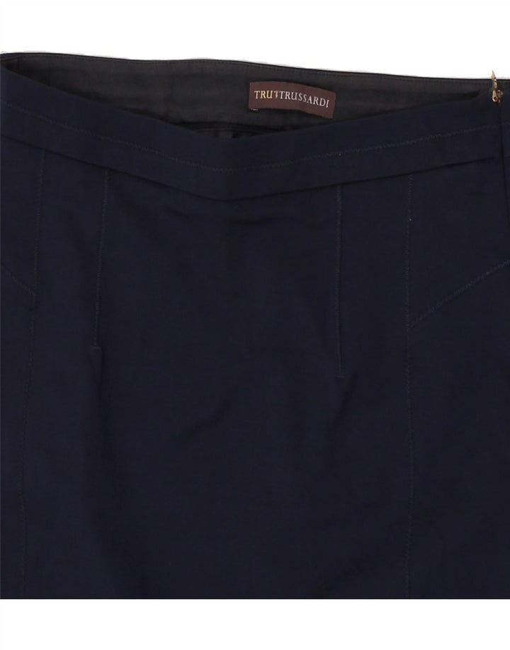 TRUSSARDI Womens Pencil Skirt IT 44 Medium W28 Navy Blue Vintage Trussardi and Second-Hand Trussardi from Messina Hembry 