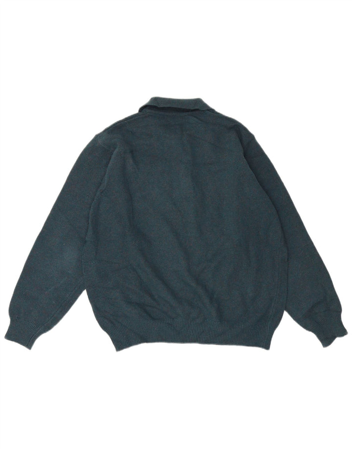 Stefanel Herre Polo Neck Jumper Sweater Stor Grøn Uld