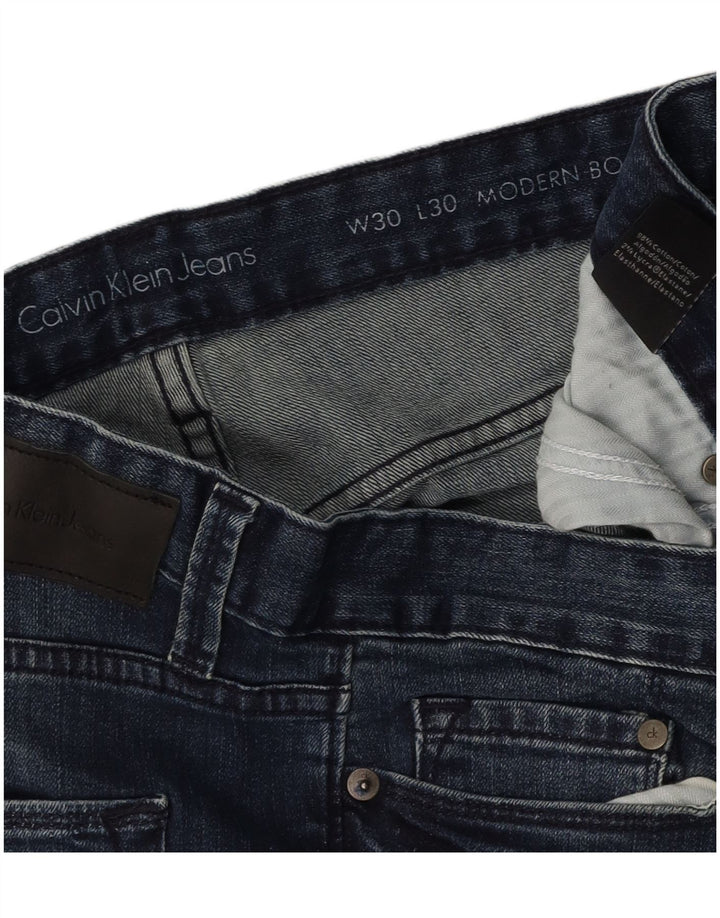 CALVIN KLEIN Womens Modern Bootcut Jeans W30 L30 Navy Blue Cotton