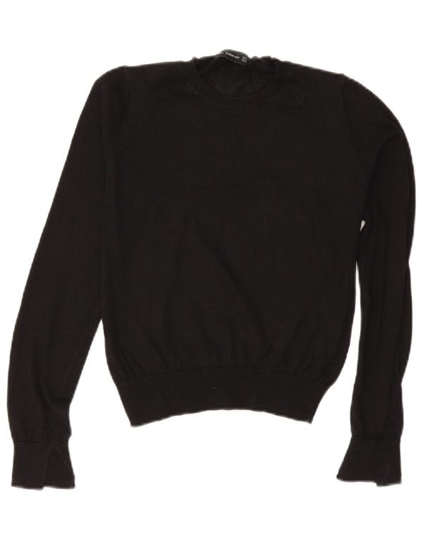 Maglione corto con scollo a barca da donna Zara UK 10 piccolo nero