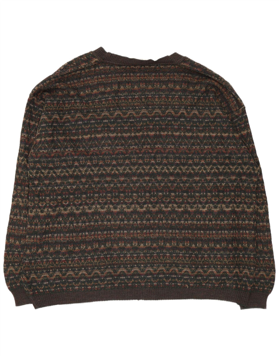 Rodes Herre Cardigan Sweater 2XL Brun Geometrisk Uld