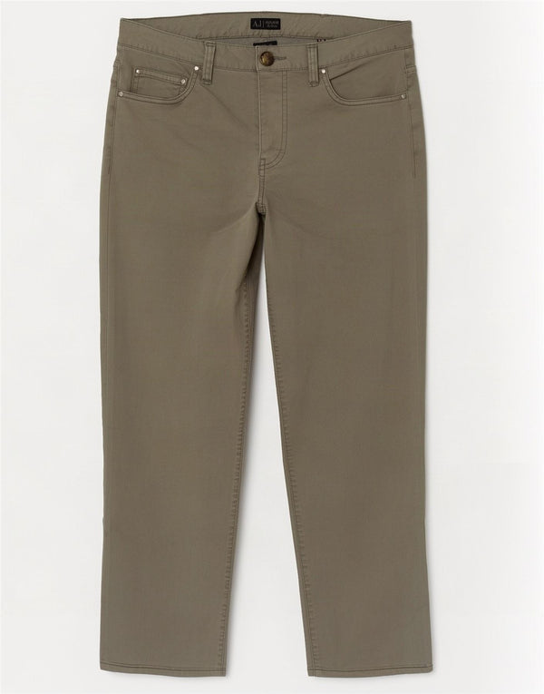Armani Mujer Pantalones Casuales Rectos W30 L27 Algodón Gris