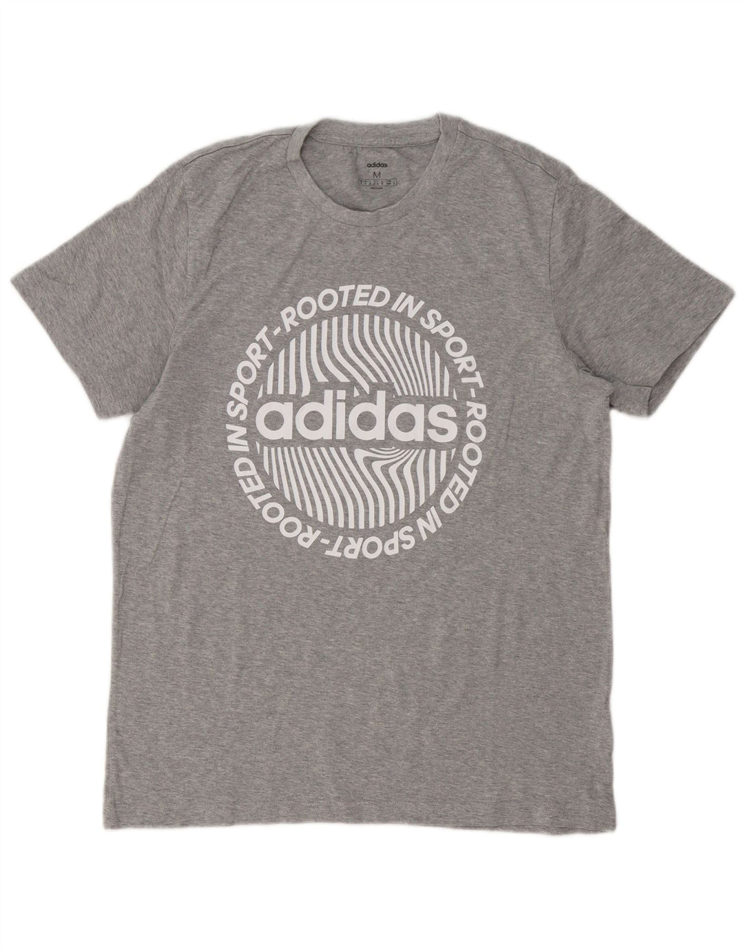 Adidas Mens Graphic T-Shirt Top Medium Grey Flecked