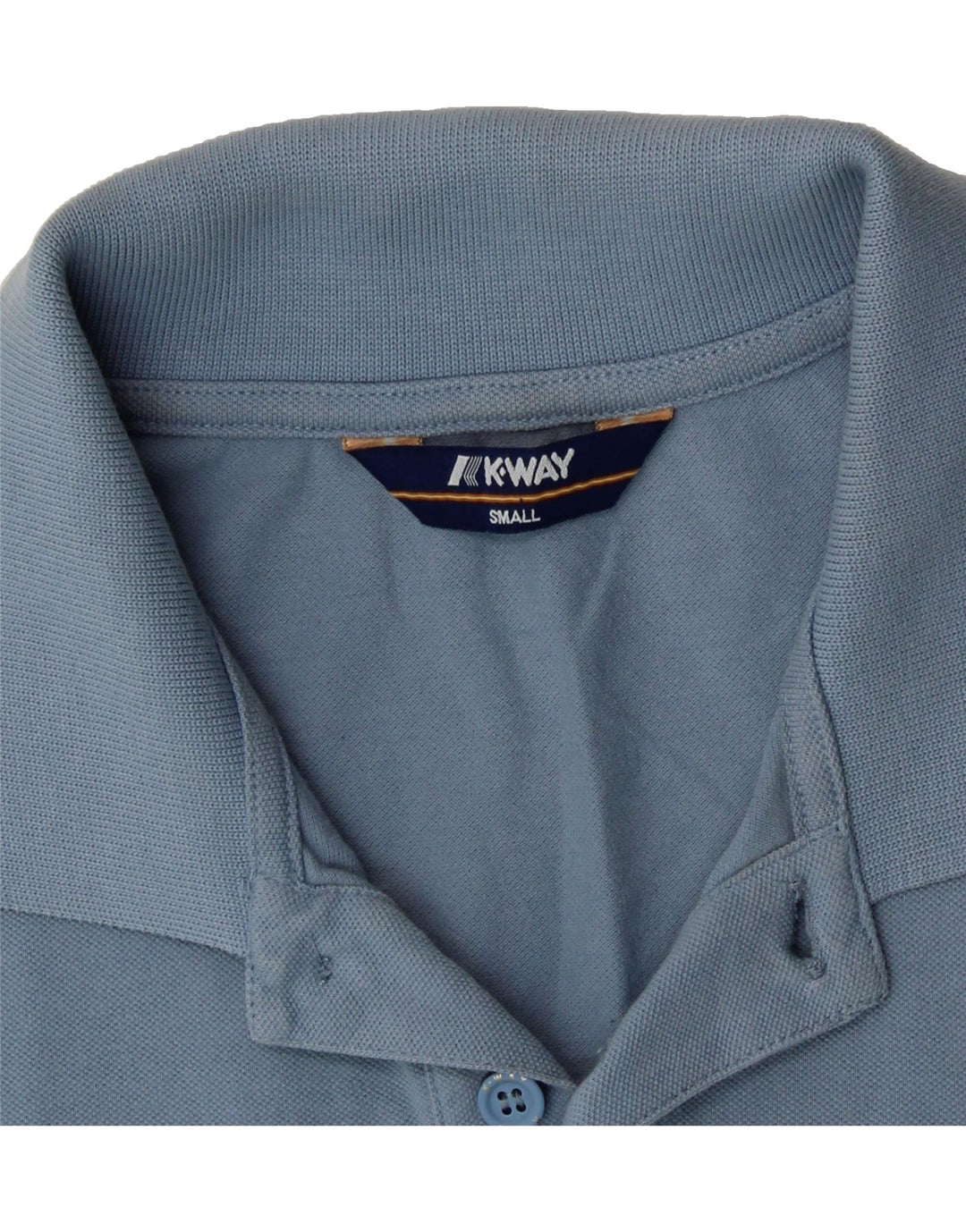 K-WAY Boys Polo Shirt 13-14 Years Small Blue Vintage K-Way and Second-Hand K-Way from Messina Hembry 