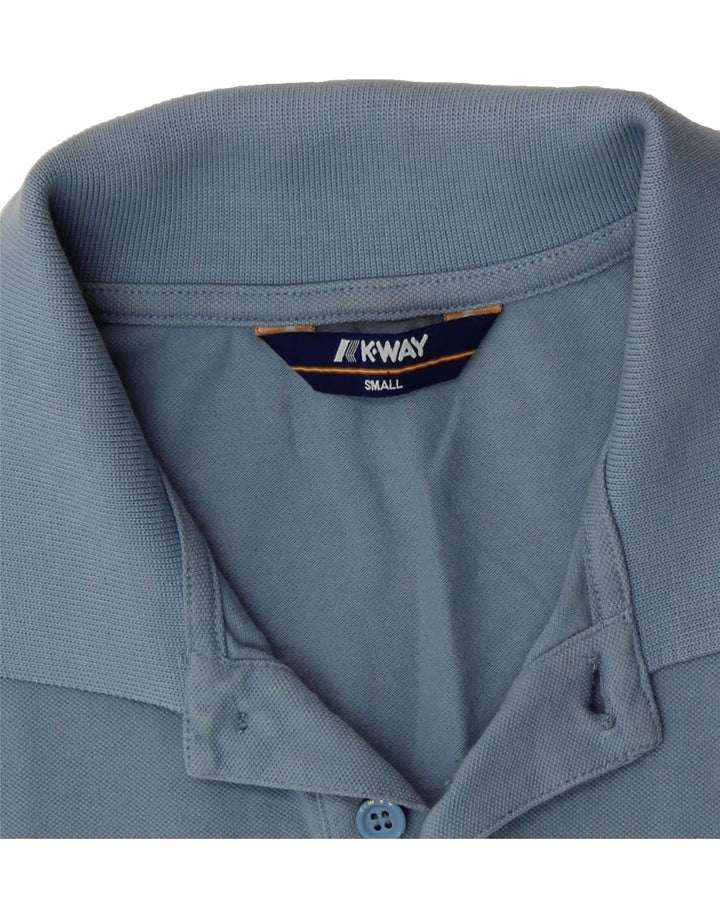 K-WAY Boys Polo Shirt 13-14 Years Small Blue Vintage K-Way and Second-Hand K-Way from Messina Hembry 