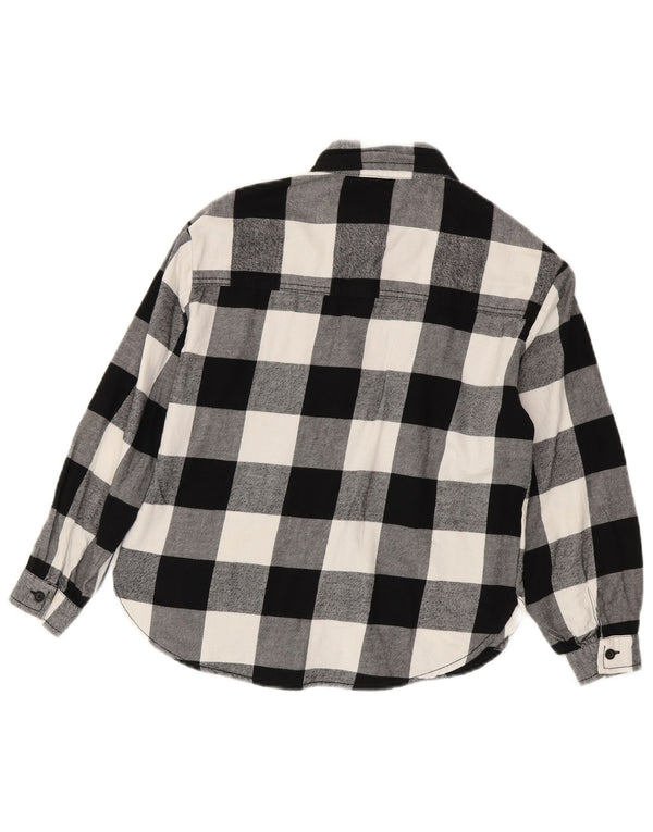 Benetton Chemise ample en flanelle pour fille 8-9 ans en coton vichy noir