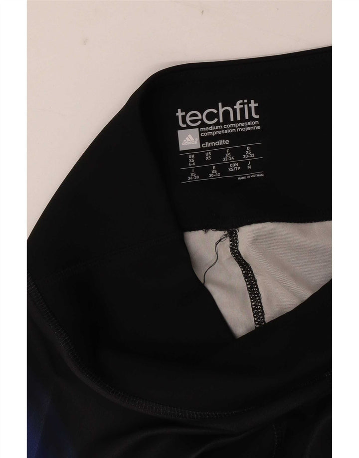 Adidas Womens Abstract Pattern Leggings UK 4/6 XS  Black