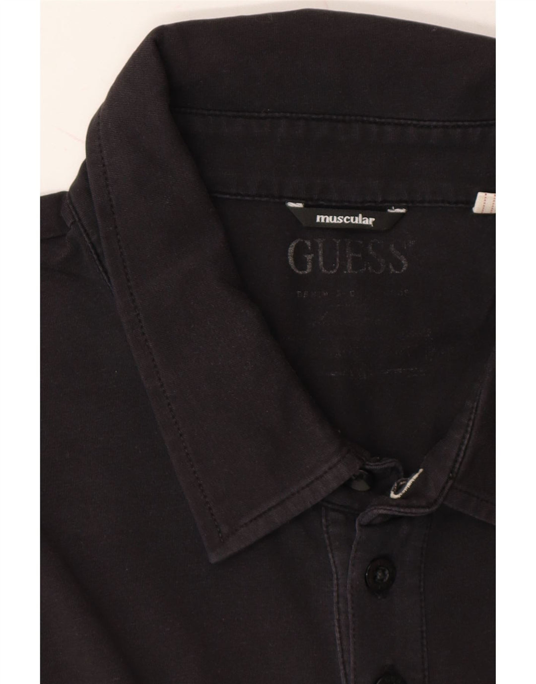 GUESS Mens Polo Shirt Large Black Vintage Guess and Second-Hand Guess from Messina Hembry 
