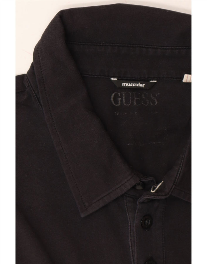 GUESS Mens Polo Shirt Large Black Vintage Guess and Second-Hand Guess from Messina Hembry 