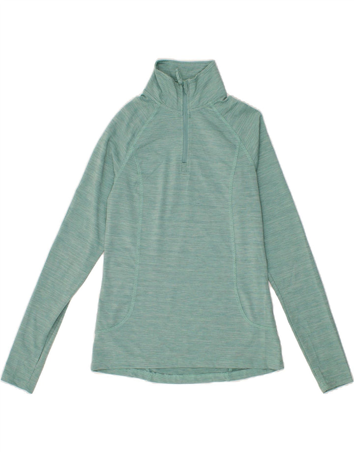 MOUNTAIN WAREHOUSE Womens Zip Neck Pullover Tracksuit Top UK 8 Small Green Vintage Mountain Warehouse and Second-Hand Mountain Warehouse from Messina Hembry 