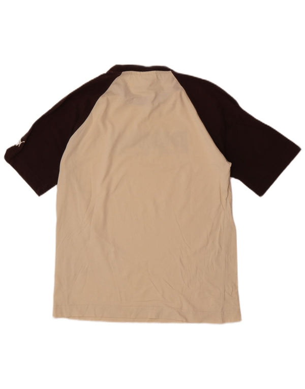 Puma Mens Graphic T-Shirt Top Small Beige Colourblock Cotton