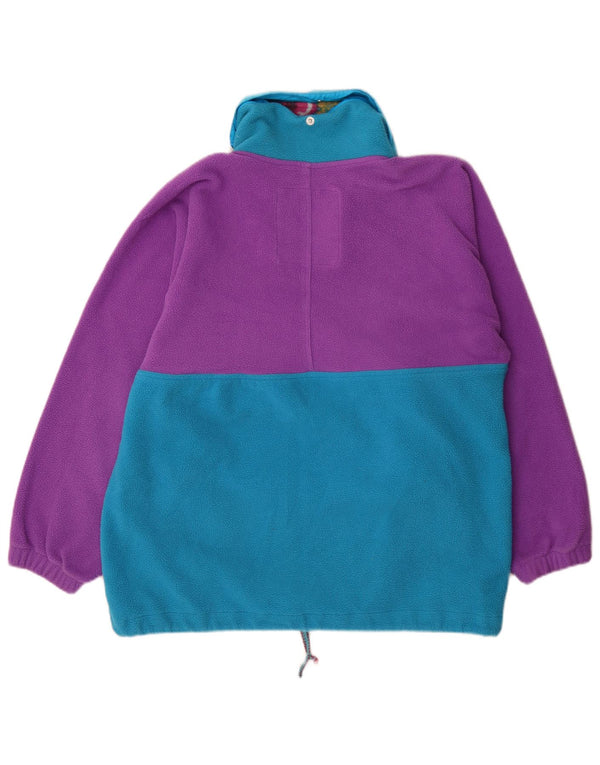 Bailo Mens Zip Neck Fleece Jumper IT 54 XL Purple Colourblock Polyester
