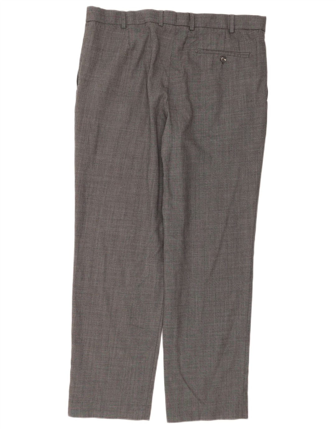 Marks & Spencer Mens Straight Regular Fit Suit Trousers W36 L31 Grey Wool