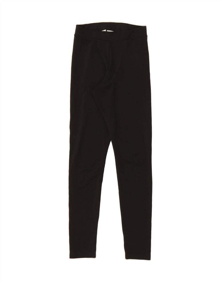 ADIDAS Womens Graphic Leggings UK 8 Small Black Polyester Vintage Adidas and Second-Hand Adidas from Messina Hembry 