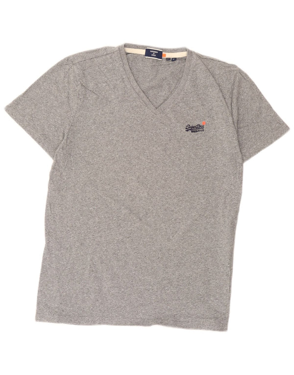 Superdry ženska majica kratkih rukava UK 18 XL sivi flekasti pamuk