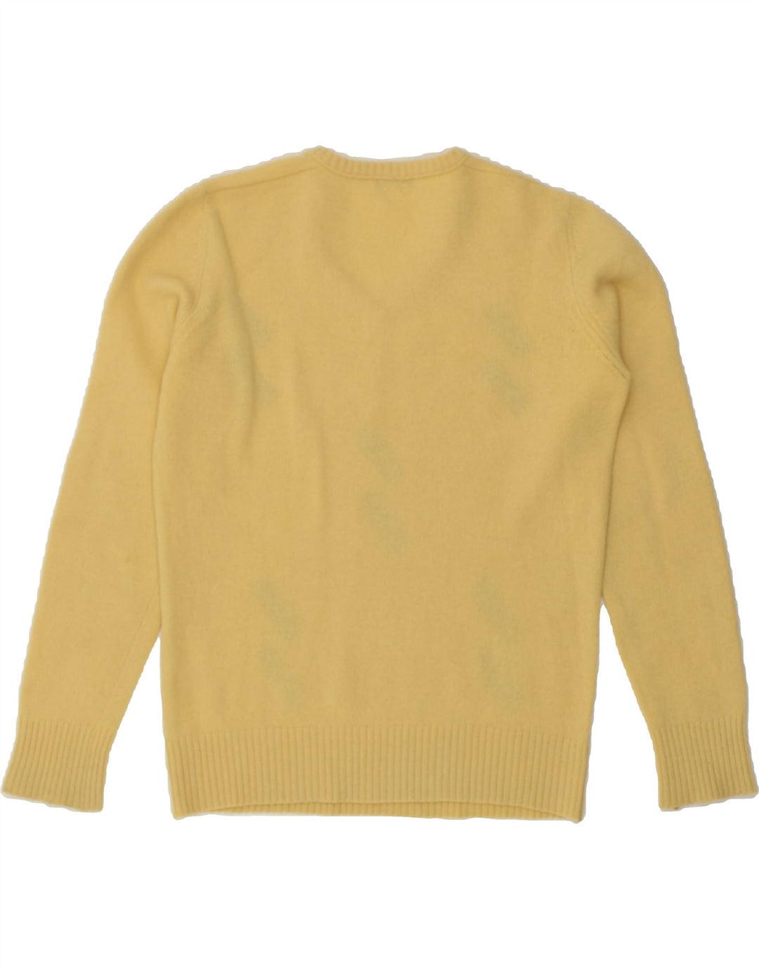 VINTAGE Womens Graphic V-Neck Jumper Sweater IT 52 Large Yellow Striped | Vintage Vintage | Thrift | Second-Hand Vintage | Used Clothing | Messina Hembry 