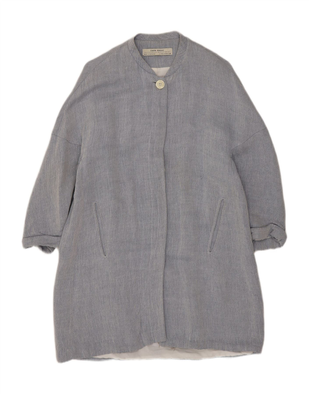 Zara Dame Overfrakke UK 14 Medium Blue
