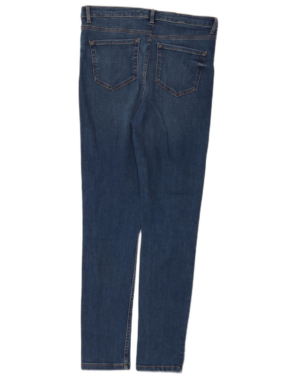 Marks & Spencer Womens Skinny Jeans UK 12 Medium W32 L30 Blue Cotton