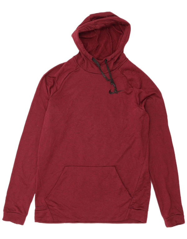 Nike Mens Dri Fit Hoodie Jumper Grande Borgonha Poliéster