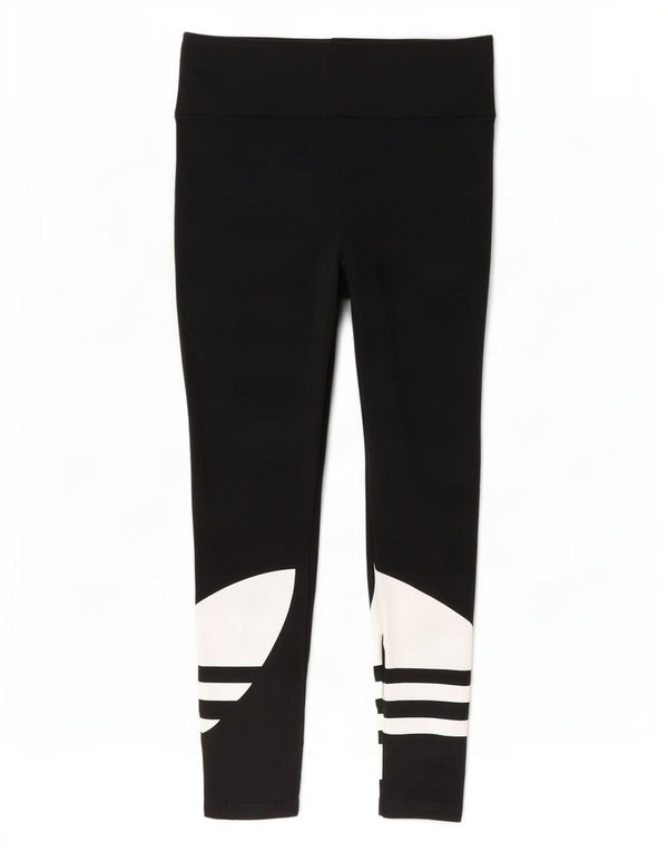 Женские леггинсы с рисунком Adidas UK 8, маленькие черные хлопковые